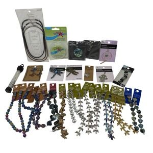 Massive Lot of BEADS and Jewelry Making Supplies NEW 30 pcs glass beads, stones